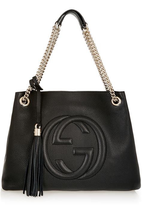 black leather gucci bag|gucci shoulder bag black handbags.